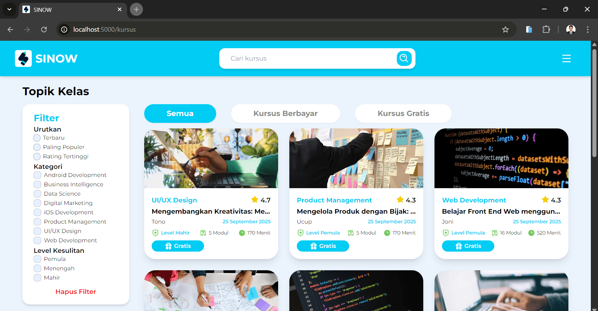 SINOW (MOOC App) - Screenshot 3